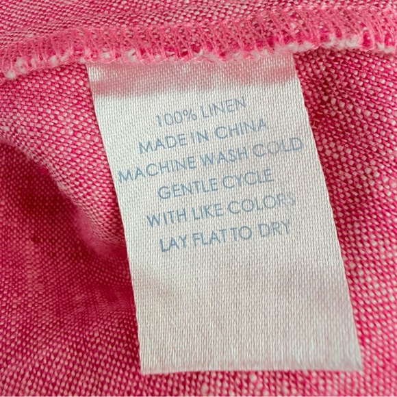 LAKE Women's One-Shoulder Milly Linen Midi Dress In Zinnia Pink In Size M - Picture 8 of 9